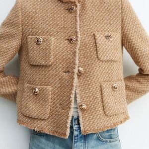 TWEED JACKET WITH BEAUTIFUL JEWEL BUTTONS